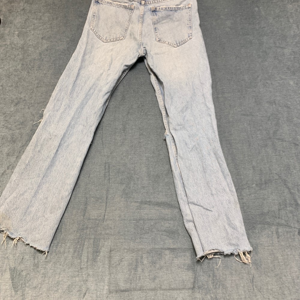 Zara Jeans Womens 4 Blue Denim Light Wash Distressed 5-Pockets Frayed Hem
